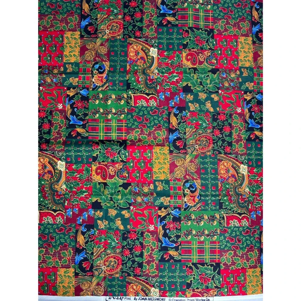 Vintage Cranston VIP Joan Messamore Christmas Patchwork Cotton Fabric 36